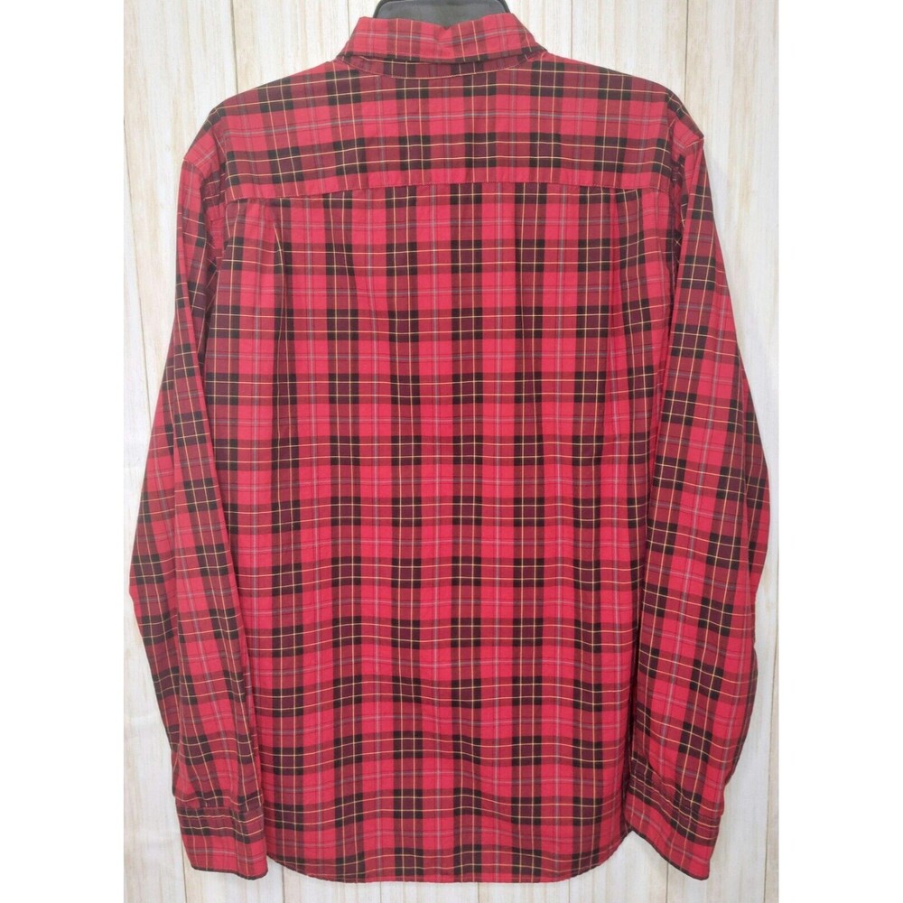 American Eagle Mens Shirt Button Down Red Plaid Long Sleeve Classic Fit Large - Picture 3 of 9
